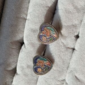 Colorful Cloisonne Unicorn Stud Earrings